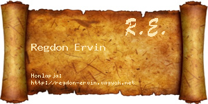 Regdon Ervin névjegykártya
